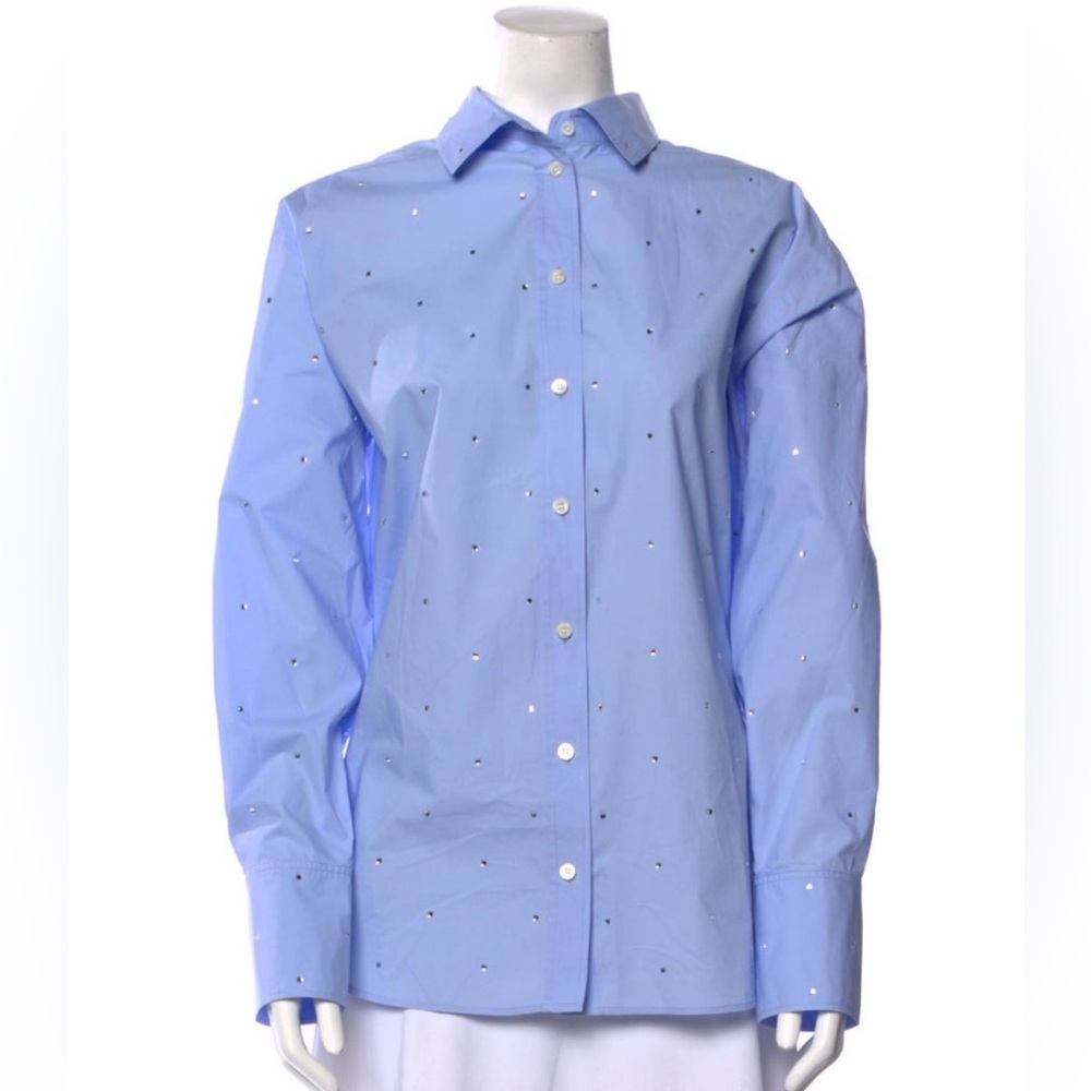 Frame rhinestone button down